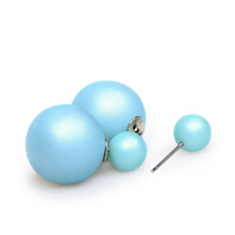 Серьги-шары матовые голубые в стиле Dior