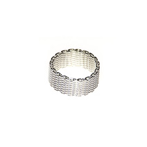 Широкое кольцо из плетеного метала