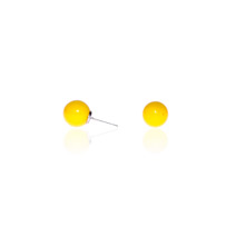 Серьги-пусеты с желтыми шариками